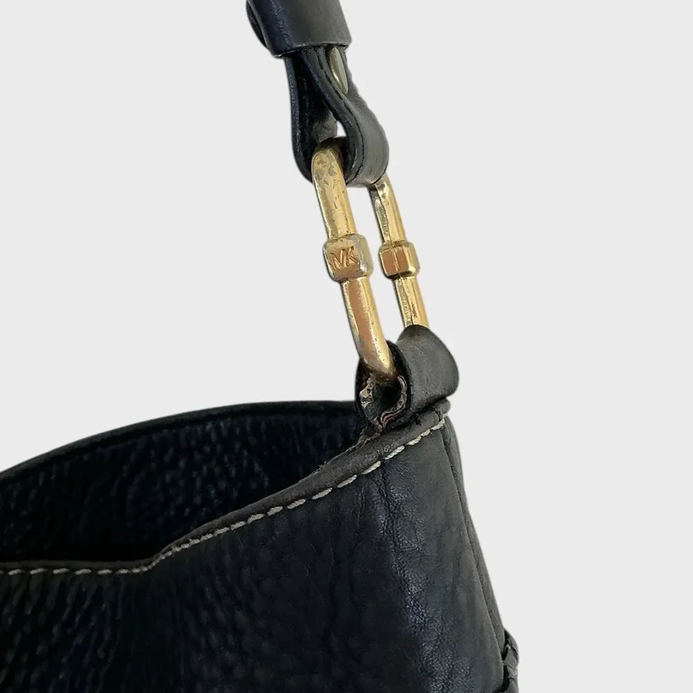 Michael Kors Yacht Club Leather Hobo Shoulder Bag Black
